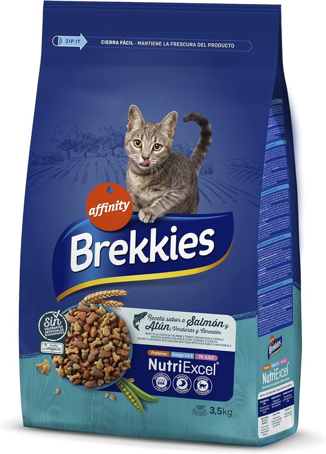 Brekkies Pienso para Gatos con Salmon, Atun y Verduras